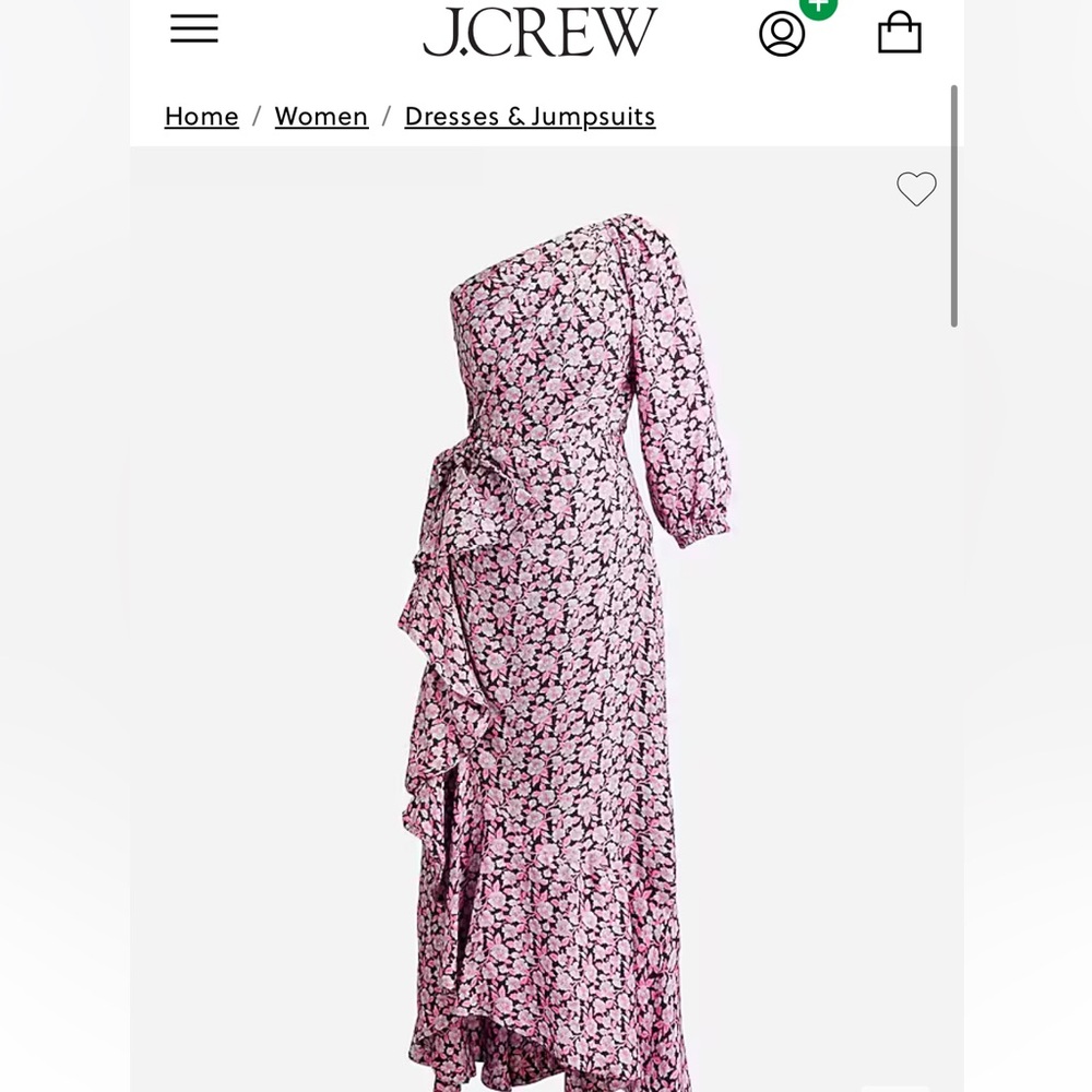 J. Crew collection limited-edition one-shoulder ruffle-hem dress in glory floral